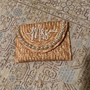 Mrs Straw Clutch with Pearl Accents